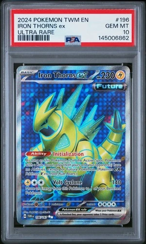 2024 POKEMON TWM EN-TWILIGHT MASQUERADE ULTRA RARE #196 IRON THORNS EX PSA 10