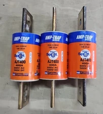 AJT400 TIME DELAY FUSE  MERSEN AMP-TRAP 2000 CLASS J FUSE LOT OF 3