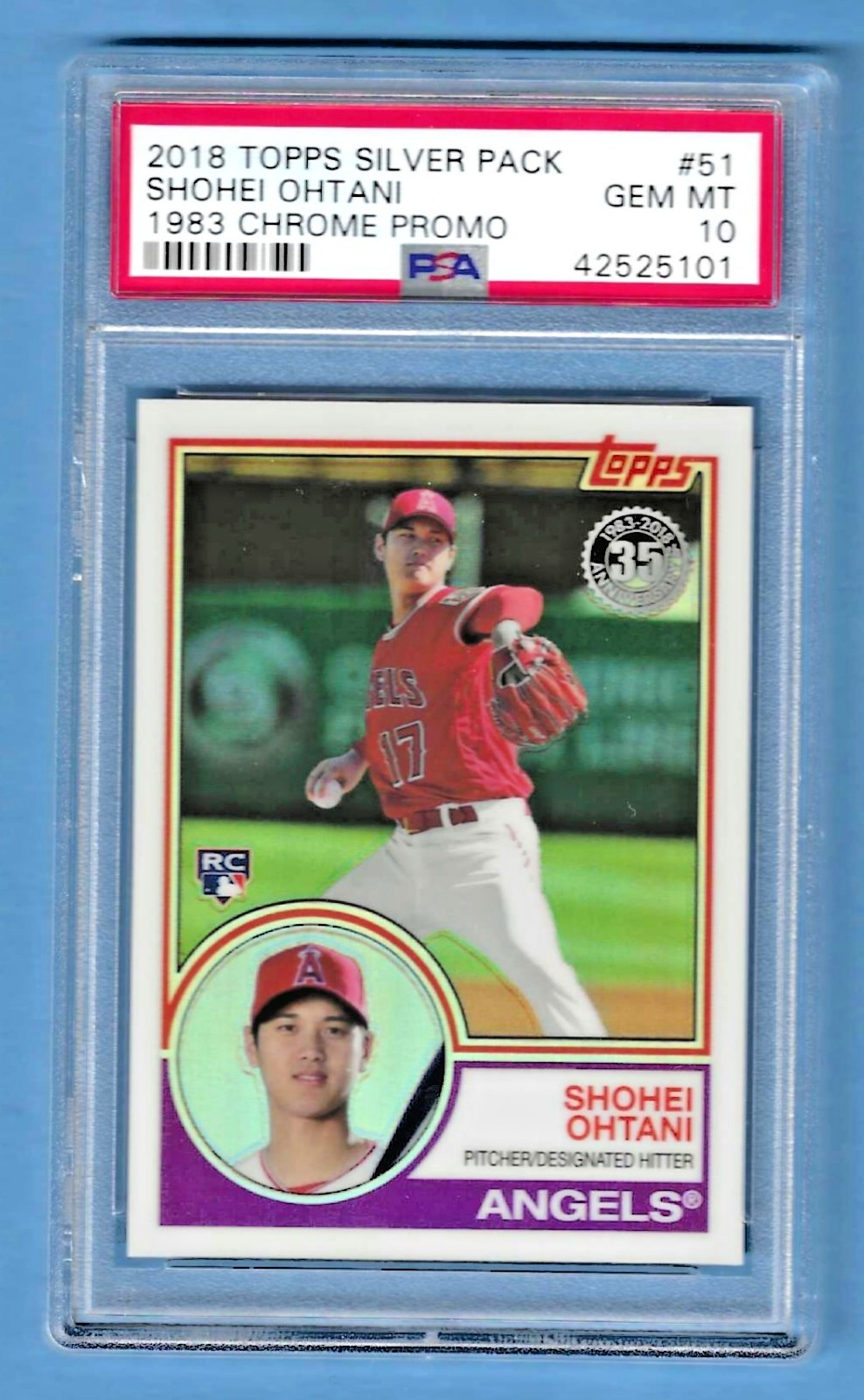 2018 Topps Silver Pack Promo Shohei Ohtani Angels #51 Rookie PSA 10 #42525101