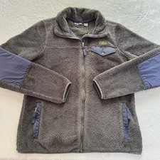 L.L. Bean Gray Purple Fleece Jacket Sweatshirt Women's size Small