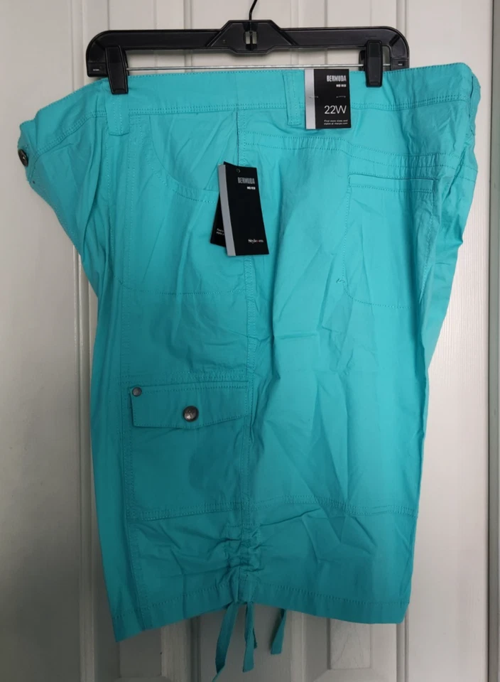 Shorts cargo descontraído Style & Co. plus size bainha franzida tamanho 22W - Imagem 4 de 4