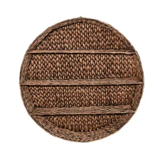 WRK1000B Annulus 24.61" 3-Shelf Circular Handwoven Hyacinth Wall Rack, Bright...