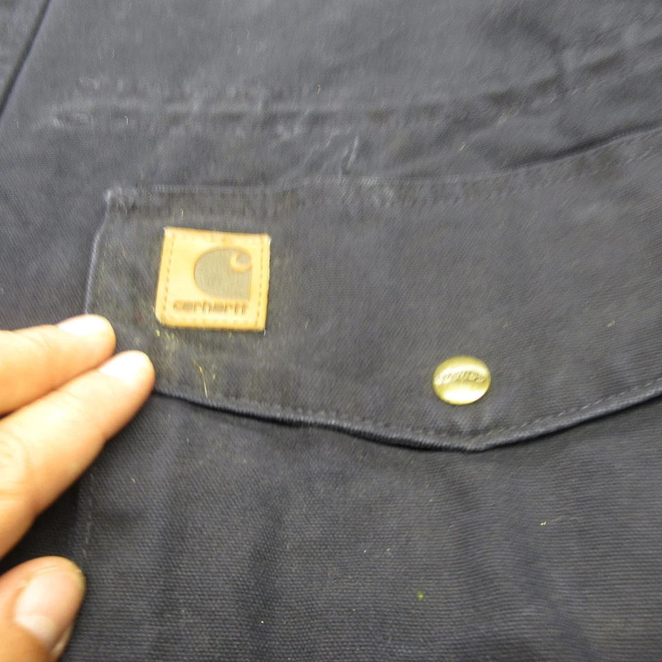Carhartt C52 Jacket Mens 2XL Tall Blue Blanket Lined Work Barn Chore VTG Canvas - Image 3 of 4