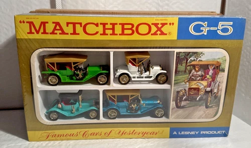 MATCHBOX MODELS OF YESTERYEAR G-5 FAMOUS CARS OF YESTERYEAR GIFT SET 1969 LESNEY