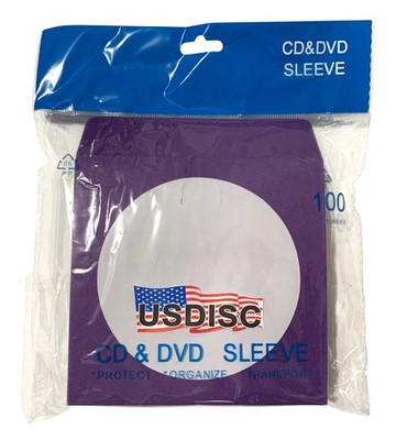 USDISC Paper Sleeves 100g Window, Flap (Purple) Lot