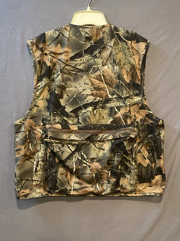 Mossy Oak Hunting Vest Mens Large Green Camouflage Trail Crest Full Zip Outdoors - Image 2 of 4