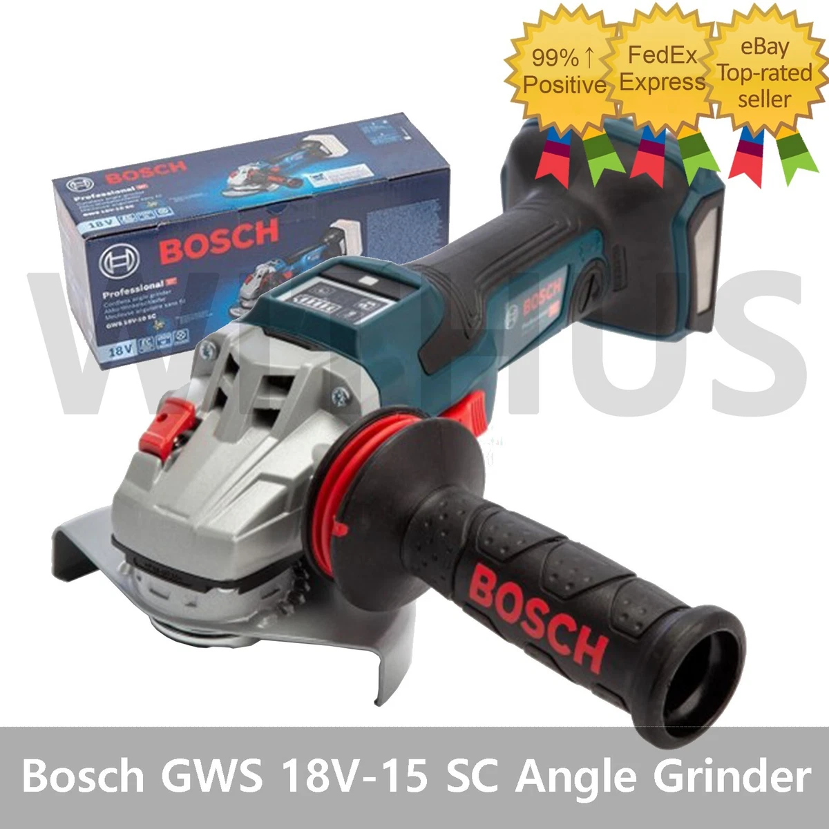 Image of Bosch GWS 18V-10 C Professional product page on eBay website