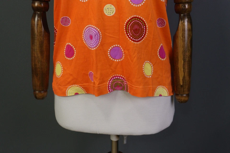 Pierre Balmain Paris Orange Polka Dot Short Sleeve Top Shirt Size 42 - Image 3 of 4