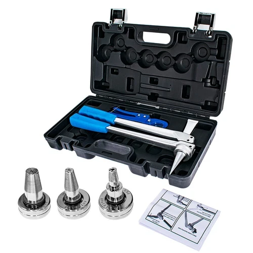 PEX Expansion Tool Kit Tube Expander with 1/2" 3/4" 1" Expander Heads Hard Case