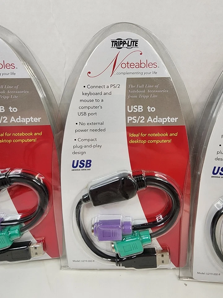 4 Tripp LITE USB to PS/2 Adapter Converter for Keyboard & Mouse U219-000-R, Lot - Image 2 of 4