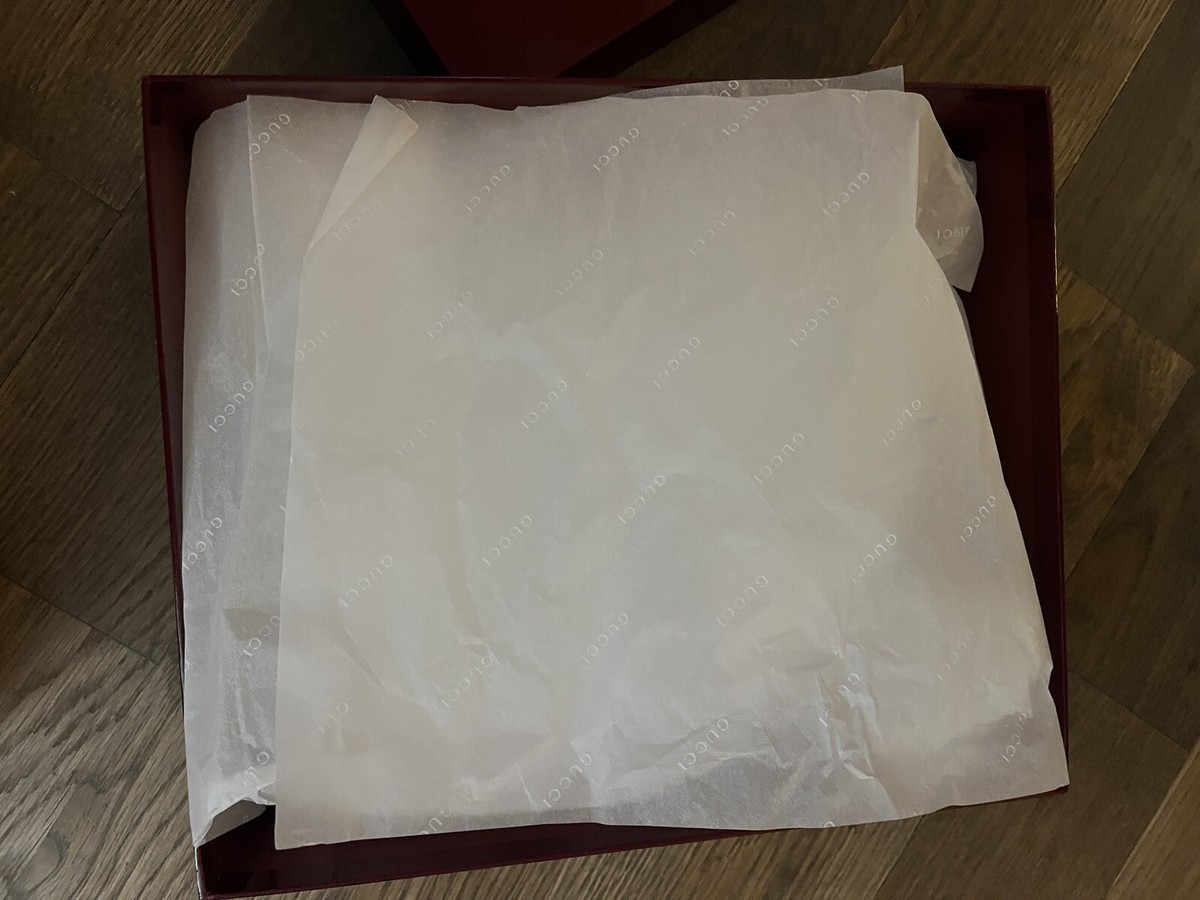 EMPTY Glossy Burgundy Red Gucci Gift Box Storage Logo 14.25 x 12