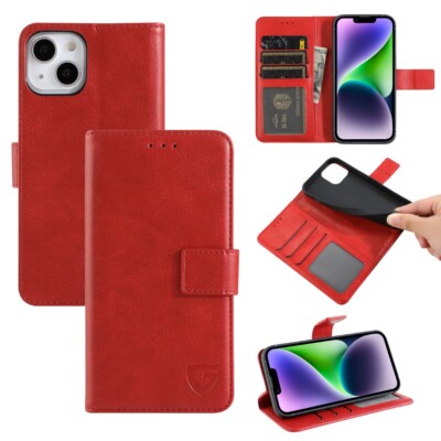 Die meisten iPhone oder Galaxy Leder Wallet Cases + Schutzhülle Ständer/Kartenfach
