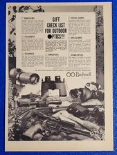 1964 BUSHNELL GIFT PRODUCT LINE-UP PRINT AD FINEST GEAR FOR SUCCESSFUL HUNTING
