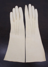 Vintage Kid Soft Leather Gloves Women Small Ivory White Opera Formal 1940 France