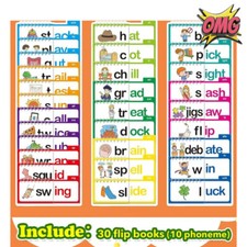 30 Read and Rhyme Flip Books,ABC-Word Vocabul...