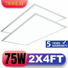 2Pack 2x4 LED Flat Panel Light 7800LM 5000K Dimmable Drop Ceiling Recessed Light