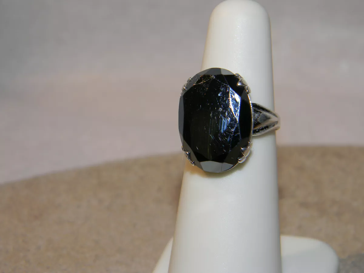 Oval Sterling Silver Hematite Ring Jane Popovich Size 5.5 eBay
