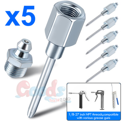 1/2/4/5PCS Grease Gun Needle Tip of The Mouth Removable Needle Nose Head Nozzle