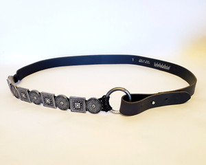 NWOT Antoniazzi Firenze Leather Concho Belt With Rhinestones Antoniazzi Firenze Black Leather Concho Belt With Rhinestones main image 4