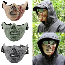 Airsoft Motorcycle Skeleton Half Face Masks Skull Masque Costume Halloween Party
