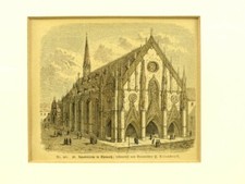    CHEMNITZ ST. JAKOBIRCHE NR. 581  Orig.  Holzschnitt MIT RAHMEN