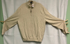 Jos A Bank Traveler 1/4 Zip Long Sleeve Sweater XXL Oatmeal Tan Pima Cotton