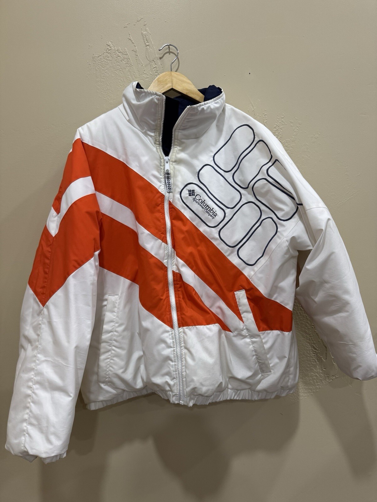 Vintage 1990's Columbia Jacket Coat All Over Print Winter Ski Size L RARE