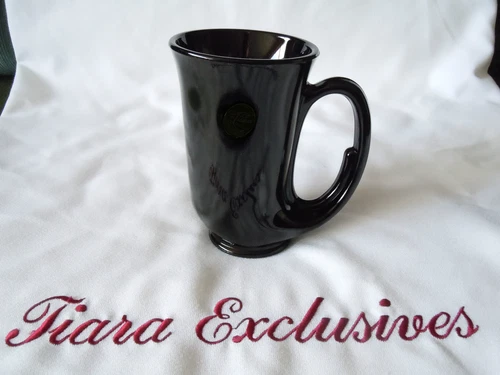 Single Vintage TIARA Black Hunter Horn Mug - 12 oz. (appx. 5.5" high) NEW (#34)