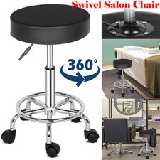 Rolling Round Bar Stool Swivel Salon Chair Beauty Workshop Salon Barber Stool UK