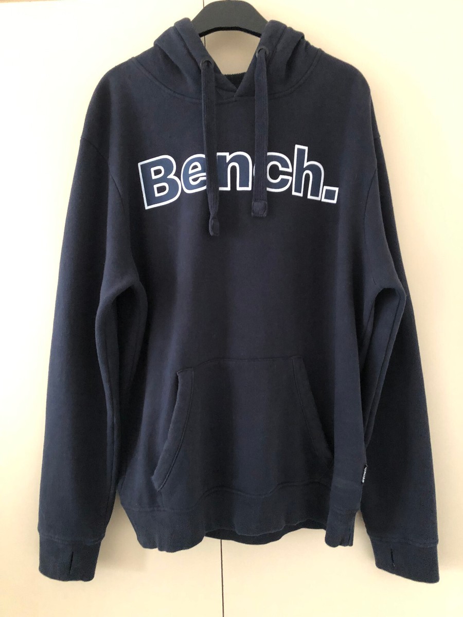 MENS NAVY BENCH HOODIE SIZE LARGE UK