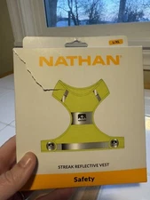Be Seen!!! Nathan Streak Reflective Vest Hi-Viz Yellow Saftey Running Adult L/XL