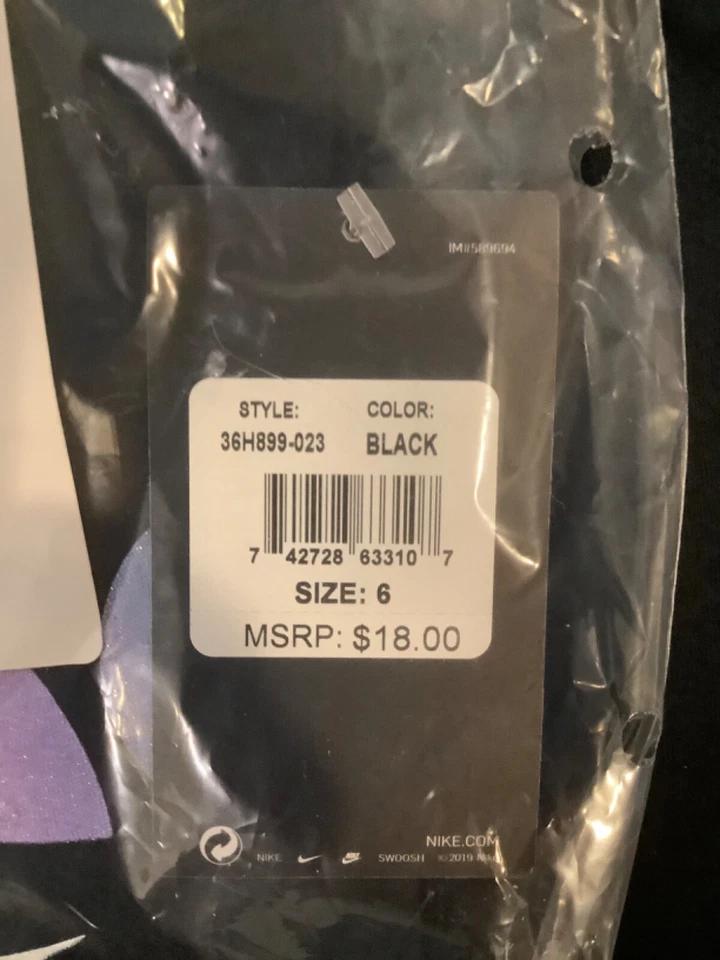 Nike Niña Camiseta Negro Azul Claro y Morado Swooosh Mariposa Tallas 4 6 6x Foto 2 de 4