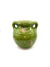 French Green over Brown Glazed Terra-cotta Gargoulette Jug Pot Confit 7”