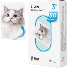 Liene Zink Photo Paper 2x3", Premium Printer Paper (50 Sheets) With Adhesive Ba