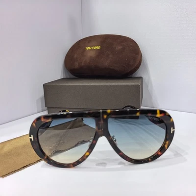 Tom Ford TROY FT0836 02B classic tortoise shell large frame sunglasses unisex - Image 1 of 4