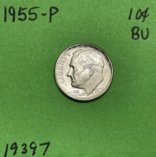 1955 Roosevelt Dime 10c BU Uncirculated Mint State 90% Silver
