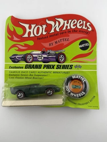 Hot Wheels Redline Green Lola GT70 in Blister Pack w/Button Grand Prix Series