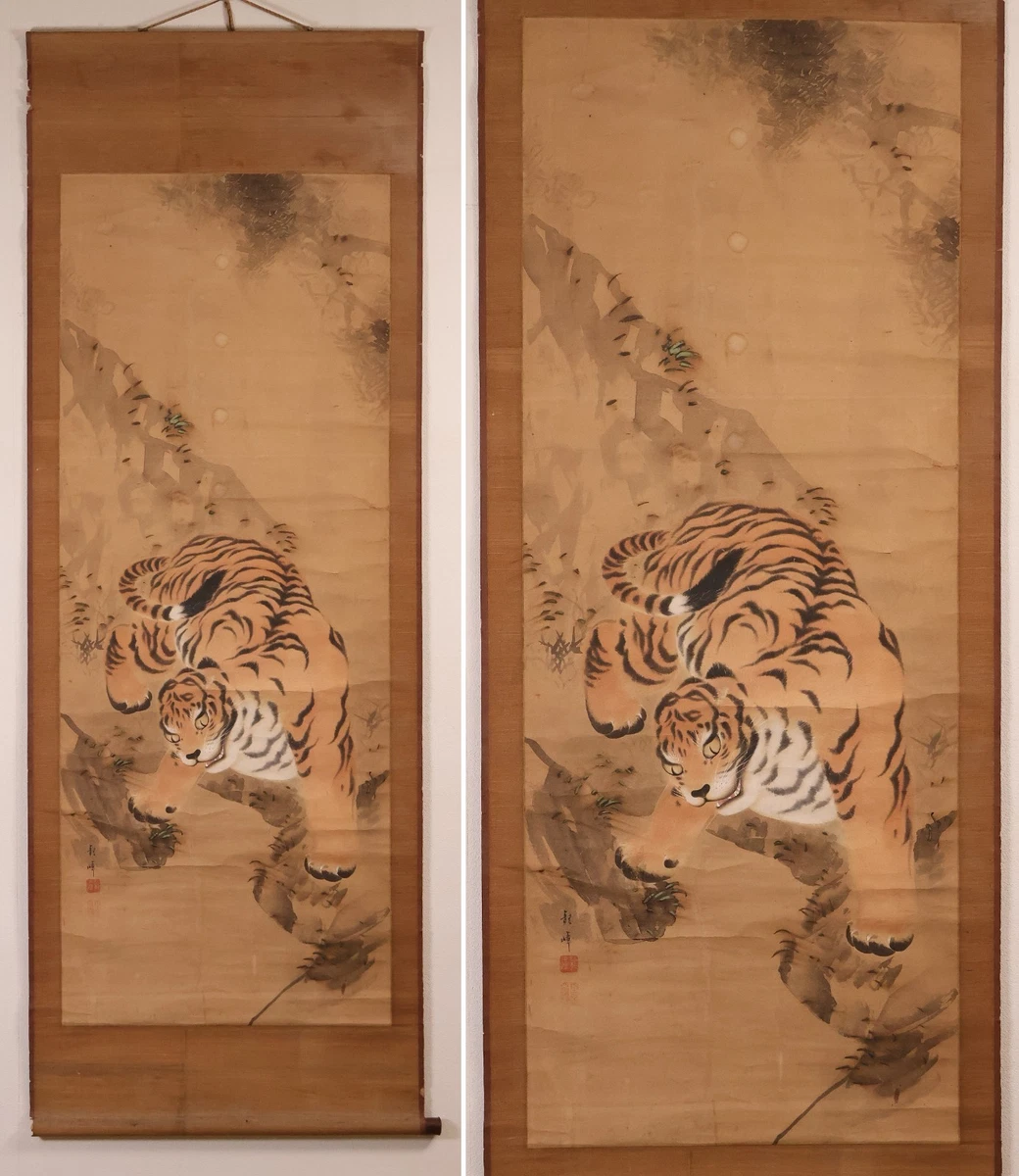 古董原始1800-1849 年日本画作、画卷| eBay
