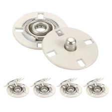 5Pcs Snap Buttons, Metal Invisible Buckle (Beige, 18mm)