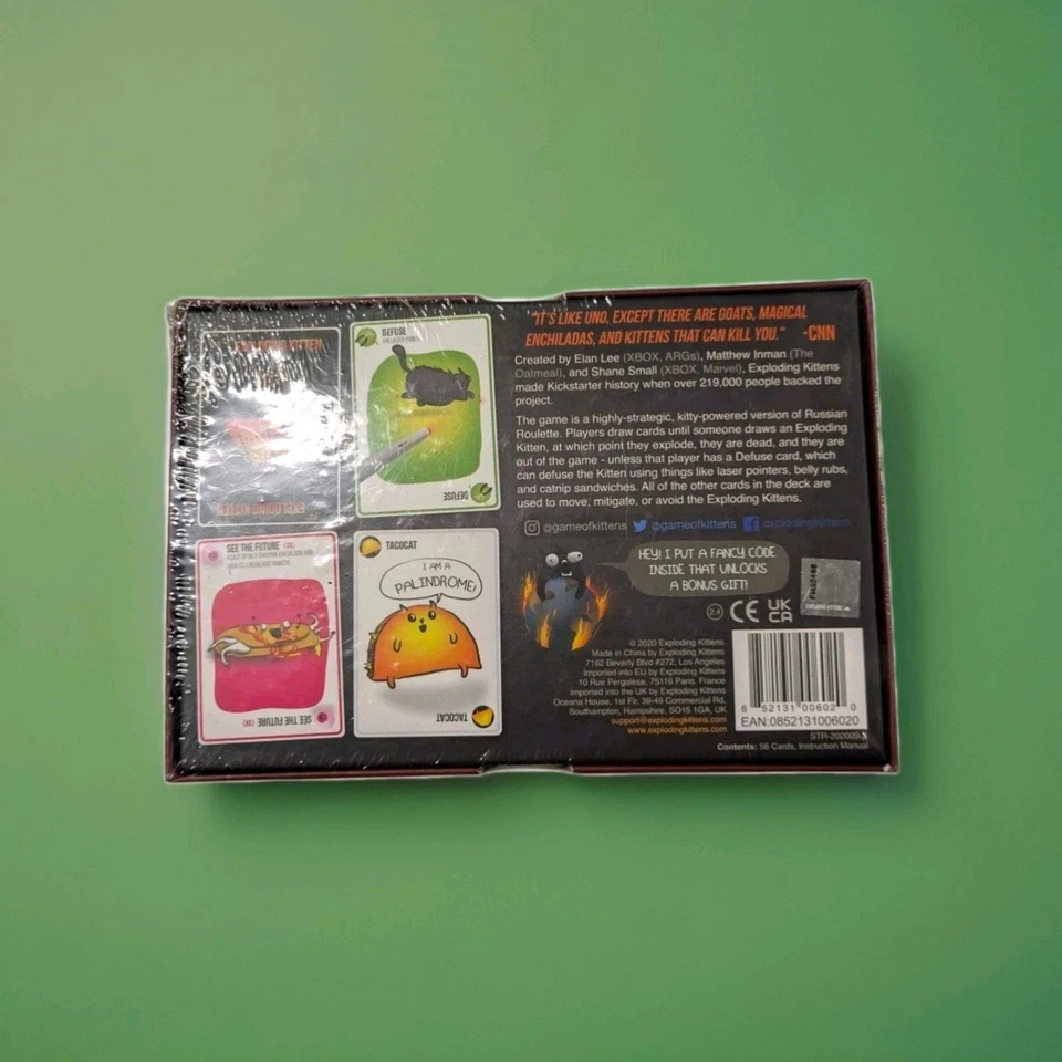 Exploding Kittens Card Game Original Edition New Sealed Family Party Game - Image 2 of 2