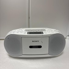 SONY CFD S70 CD Cassette Boombox AM FM Radio Portable Stereo White Tested