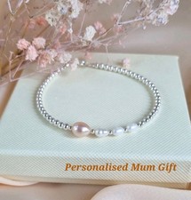 Mum & Children Pearl Bracelet ? 925 Sterling Silver  Personalised Gift