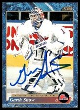 1993-94 Score Garth Snow Rookie Auto Quebec Nordiques #628