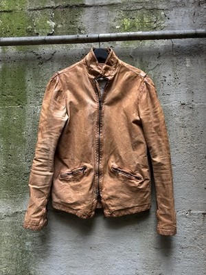 Giorgio Brato veg gegerbte braun/orange Lederjacke Gr. 48