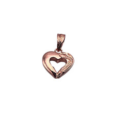 Moana Heart Pendant 925 Silver in Rose Tone Necklace Charm Free Shipping