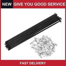 Universal 14G 265mm Length Bicycle Spokes Nipple Carbon Steel Black Pack of 1