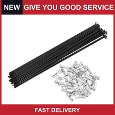 Universal 14G 265mm Length Bicycle Spokes Nipple Carbon Steel Black Pack of 1