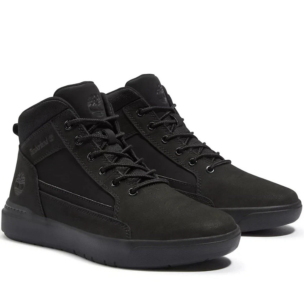Timberland Leather Upper Black Casual Shoes for Men for sale  display picture 1