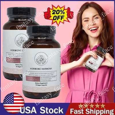 1-3PACK Happy Mammoth Hormone Harmony Natural Hormonal Support for Women 72 Caps