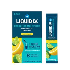 Liquid I.V.  Lemon Lime Hydration Multiplier  Powdered Electrolyte Drink Mix 6CT